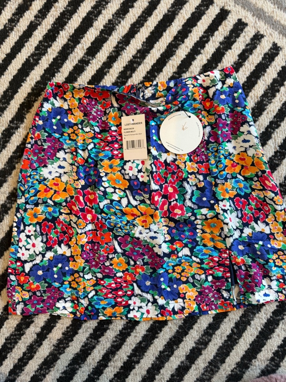 Lost + Wander Bright Floral A-Line Mini Skirt